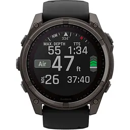 Смарт-годинник Garmin Fenix 8 Solar Sapphire 51mm Carbon Gray DLC Titanium with Black/Pebble Gray Silicone Band (010-02907-10/11/70) [115055] - мініатюра 10
