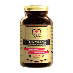 Екстракт куркуми та чорного перцю Immune-Labs Turmeric + Piperine, 120 капсул для підтримки суглобів