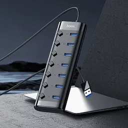 Хаб-концентратор док-станція Hoco HB40 Easy change 7 in 1 Adapter 7USBx3.0 120 см - мініатюра 6
