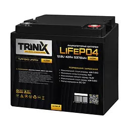Акумуляторна батарея літій-залізо-фосфатна 12.8В 42А*год Trinix TLFP-1242 Ultra LiFePO4 (Black) (44-00084) - мініатюра 1