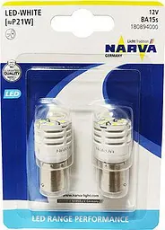 Світлодіод LED Narva 12V BA15s P21/White 6500K 2 шт (180894000)
