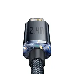 USB кабель Baseus Crystal Shine Series Fast Charging Data Cable USB to iP 2.4A 2m чорний CAJY000101 - мініатюра 4
