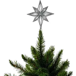 Ялинкова верхівка Mica Decorations Зірка пластикова 20 см пастель срібляста (1181249) - мініатюра 2