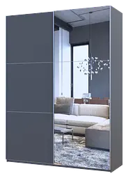 Шафа-купе Doros G-Caiser Графіт Графіт 1 ДСП / 1 дзеркало 180х60х240 (42005088) - мініатюра 3