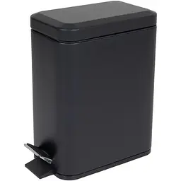 Відро для сміття Zerix Sansa-TC0105 5 л з плавним закриттям прямокутне Black ZX5894, Чорний матовий