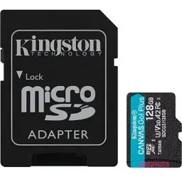 Карта пам'яті Kingston 128GB microSDXC сlass 10 UHS-I U3 V30 A2 Canvas Go Plus G4 (SDCG4/128GB)
