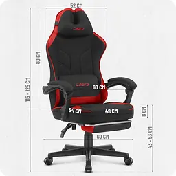 Крісло Cabro C504 Black-Red (тканина) - мініатюра 6