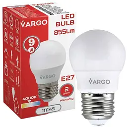 Лампа світлодіодна VARGO 9W E27 G45 4000K 220V (V-111145)