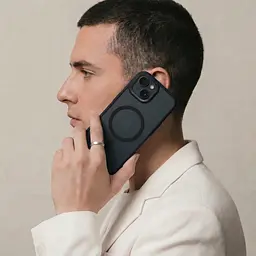 Чехол для Apple iPhone 15, Uniq MagCase, черный, противоударный, панель-накладка с MagSafe, ударопрочный TPU+PC, с магнитом MagSafe, поддержка полноценной беспроводной зарядки, ArmorStandart (ARM75265) - мініатюра 5