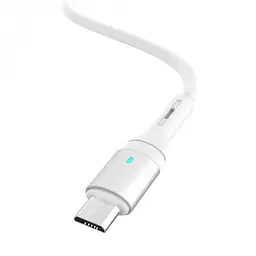 Кабель SkyDolphin S06V LED Smart Power USB - microUSB (M/M) 1 м, Білий (USB-000558) - мініатюра 2