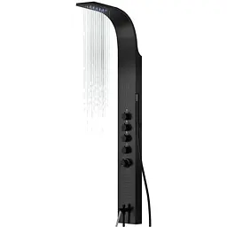 Душова панель Corsan Samsara black LED з виливом S003MBLLEDW, Чорний матовий