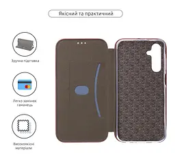 Чехол-книжка для Samsung Galaxy A25 5G (A256), G-Case, бордовый, кожаный чехол-книга из экокожи (PU) и TPU, с магнитом, с подставкой и вместительным кардхолдером, противоударный, защита всего корпуса, ArmorStandart (ARM73814) - мініатюра 3