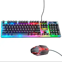 Ігрова провідна USB клавіатура та мишка HOCO GM18 Luminous Gaming Keyboard And Mouse Set підсвічуванням - мініатюра 3