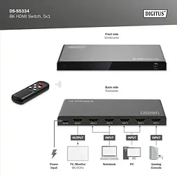 Відеокомутатор Digitus UHD HDMI (INx5 - OUTx1), 8K teh0025046 - мініатюра 8