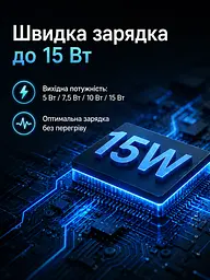 Бездротова зарядна станція 3 в 1 15 W для iPhone, Apple Watch і AirPods чорна (49675896) - мініатюра 4