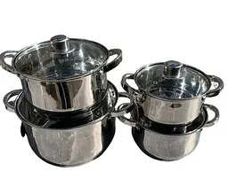 Набір каструль Edenberg EB-4032 8 предметів з нержавіючої сталі 2.1л, 3.0л, 4.0л, 6.6л - мініатюра 5