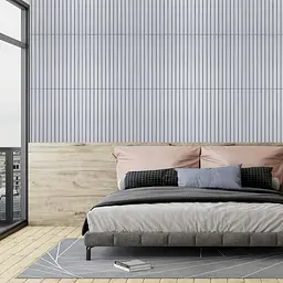 Покриття настінне вінілове 3D рейки Sticker Wall 600х600х2 8мм Білий графіт SW-00002193 - мініатюра 6