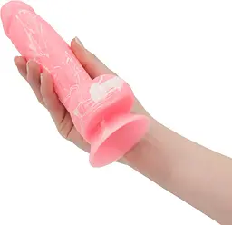 Фаллоімітатор, що світиться в темряві Addiction - BRANDON - 7.5" - PINK G.I.D. /W PB, 19 см, силікон - мініатюра 6