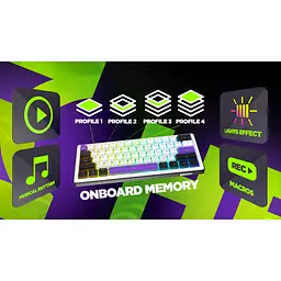 Клавіатура Hator Hellyberry HK60 Mechanical Linear RGB Wireless/Bluetooth/USB UA White/Violet (HK60_wireless) - мініатюра 11