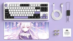 Клавіатура MageGee SKY 87 RGB Ivory White Switch Wireless (6971969728486-UA) Ice Purple (G-000003959) - мініатюра 6