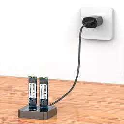 Док-станція для накопичувачів Maiwo 2*SATA M.2 SSD Key B/B+M USB 3.1 Gen1 Type-C (K3016SG1) - мініатюра 3