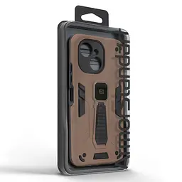 Чехол для TECNO Spark 40C 4G, Proover, коричневый, с подставкой и магнитом, противоударный, ударопрочный, бронированный, панель-накладка, защита всего корпуса, термополиуретан (TPU) + поликарбонат (PC), ArmorStandart (ARM87283) - мініатюра 3