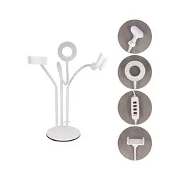 Кільцева лампа XO BGD006/LS-90-6 3.5-inch disc base single head 3 in 1 Біла - мініатюра 5