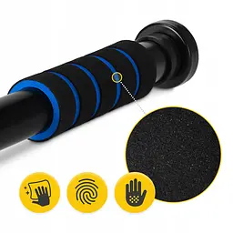 Турнік розсувний 4FIZJO Basic 61.5-100 см Black/Blue (P-5905973402705) - мініатюра 8