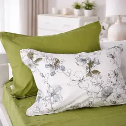 Дитяча постільна білизна JUNIOR Poplin olive flowers (2200012797297) - мініатюра 2