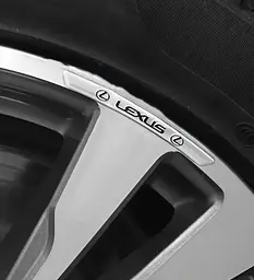 Емблема обода колеса Lexus 4 шт Алюміній наклейка на диски на скотчі Сірі - мініатюра 3
