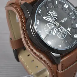 Чоловічий класичний годинник Skmei 9165 Brown-Brown - мініатюра 4