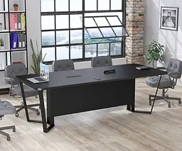 Стіл для переговорів V-240 Loft Design з розетками (Венге Луїзіана)