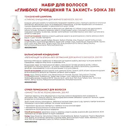 Уцінка. Набір для волосся Soika Глибоке очищення та захист 3в1: шампунь + кондиціонер + спрей-термозахист (дизайн Red глянець) - мініатюра 3