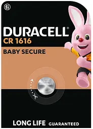 Спеціальна літієва батарейка типу «таблетка» Duracell 1616 3V, (CR1616), 1 шт. в упаковці (7091708)