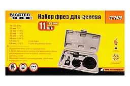 Набір свердлильних коронок для дерева Mastertool 19-64 мм (у наборі 11 шт.) 12-2570 - мініатюра 2