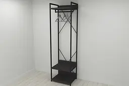 Шафа Гардероб Уні секція 1 серії Конект Ferrum-decor 220x60x50см Чорний метал ДСП Венге Магія 32 мм (FRD-104500) - мініатюра 6