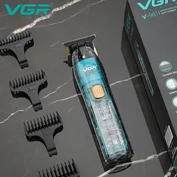Машинка триммер для стрижки волосся та бороди VGR V-961 LCD-дисплей IPX7 (4 насадки) - мініатюра 6