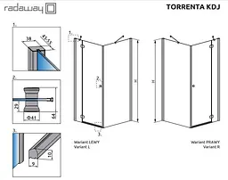 Душова кабіна Radaway Torrenta KDJ 100x80x185 32242-01-01NL - мініатюра 4