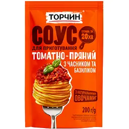 Соус кулінарний Торчин томатно-пряний з часником та базиліком 200 г