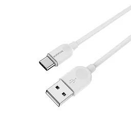 Кабель BOROFONE BX14 USB to Type-C 2.4A, 2m, PVC, TPE connectors, білий - мініатюра 3