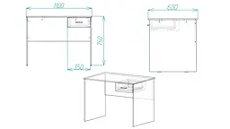 Стіл комп'ютерний Бад Ferrum-decor 750x1100x600 ДСП Біле 16 мм (FRD-104752) - мініатюра 4