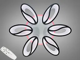 Стельова LED люстра з диммером та LED підсвічуванням, 105 Вт, чорна