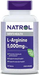 Аргінін Natrol L-Arginine 5000 мг 90 таблеток