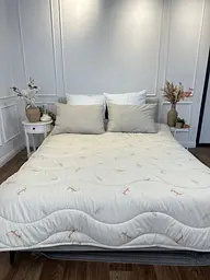 Ковдра євро вовняна Viluta Premium 21432 200x220 см бежева - мініатюра 8