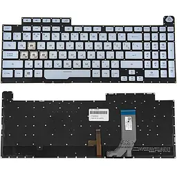 Клавіатура для ноутбука ASUS (G713 series 2022 year) rus сріблястий без фрейму підсвічування клавіш (RGB 4 Синій)