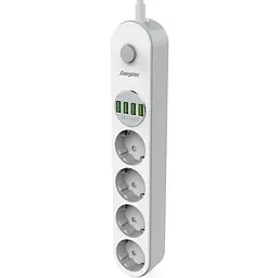 Power filtr 2.0м Energizer 4 розетки, 4xUSB 3.4A, з заземленням білий - мініатюра 2
