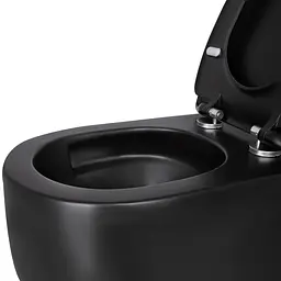 Унітаз підвісний Qtap Taurus безободковий з сидінням Soft-close QT2433084EUQMB, Чорний матовий - мініатюра 8