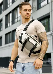 Чоловіча сумка бананка Sambag Dynamicdart сіра 38 × 21 × 7 см (80411030m) - мініатюра 3