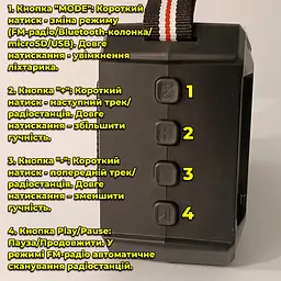 Багатофункціональний портативний FM радіоприймач / Bluetooth-колонка з акумулятором, сонячна панель. MP3-плеєр USB / microSD - мініатюра 6