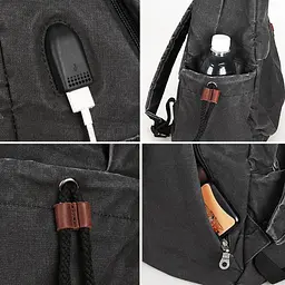 Міський рюкзак Muzee WB1883 чорний (USB порт) - мініатюра 3